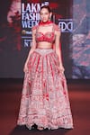 Buy_Jigar & Nikita_Red Silk, Velvet, Net Embroidery, Sequins, Siam-e-shaahi Bridal Lehenga Set _at_Aza_Fashions