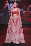 Buy_Jigar & Nikita_Red Silk, Velvet, Net Embroidery, Sequins, Siam-e-shaahi Bridal Lehenga Set _Online_at_Aza_Fashions