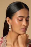 Buy_Karisa Designs_White Stones Trio Moissanite Dangler Earrings _at_Aza_Fashions