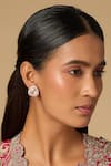 Buy_Karisa Designs_White Stones Trillian Moissanite Stud Earrings _at_Aza_Fashions