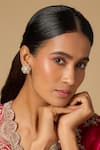 Buy_Karisa Designs_White Stones, Crystals Phool Moissanite Earring Tops _at_Aza_Fashions