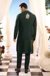 Shop_PAARSH_Green Silk Zari Ektar Embroidered Nehru Jacket And Kurta Set _at_Aza_Fashions