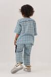Buy_Three_Blue Handloom Cotton Chequered Pattern Shirt And Pant Set 
