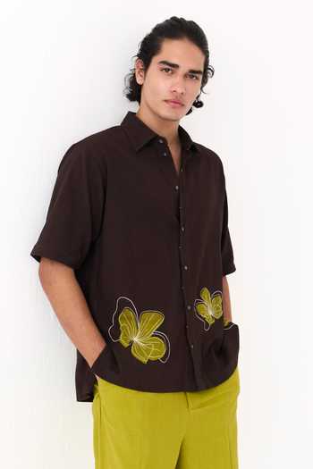 Three_Green Cotton Handwoven Front Pleat Pant _Online_at_Aza_Fashions