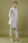 Buy_SHAZA_Grey Gulnar Pashmina Reversible Stole _at_Aza_Fashions