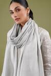 Shop_SHAZA_Grey Gulnar Pashmina Reversible Stole _at_Aza_Fashions