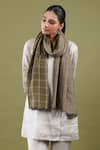 Buy_SHAZA_Green Yashna Woollen Stole _at_Aza_Fashions
