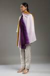 Buy_SHAZA_Purple Ziana Color Block Cashmere Stole _at_Aza_Fashions