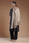 Shop_SHAZA_Gold Leher Woolen Reversible Stole _at_Aza_Fashions