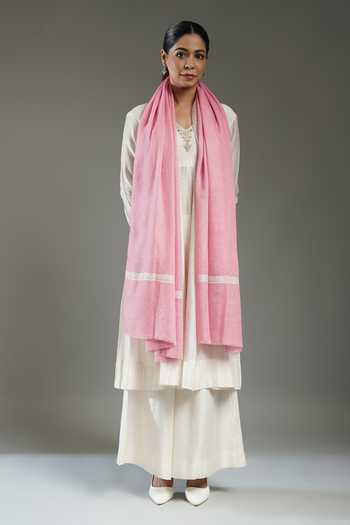 Buy_SHAZA_Pink Hashi Handloom Pashmina Shawl _at_Aza_Fashions