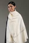 Buy_SHAZA_Ivory Hashi Handloom Pashmina Shawl _at_Aza_Fashions