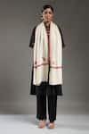 Shop_SHAZA_Ivory Hashi Handloom Pashmina Stole _at_Aza_Fashions