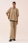 Buy_Three_Linen Shirt And Pant Set _at_Aza_Fashions