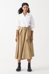 Three_White Cotton, Poplin, Gabardine Shirt And Skirt Set _at_Aza_Fashions