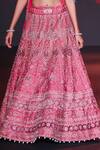 Shop_Jigar & Nikita_Pink Silk, Net Embroidery, Sequins, Crystals Dusk In Blossom Bridal Lehenga Set _Online_at_Aza_Fashions