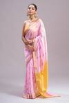 Shop_Mint N Oranges_Pink Chanderi Silk Zari Handwoven Saree With Unstitched Blouse Piece _at_Aza_Fashions