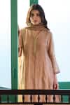 Buy_Trendy Tokari_Beige Silk, Chanderi, Cotton Embroidery Kurta Pant Set _Online_at_Aza_Fashions