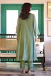 Shop_Trendy Tokari_Green Silk, Chanderi, Cotton Embroidery Hand Kurta Set _at_Aza_Fashions