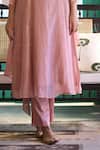 Trendy Tokari_Pink Silk, Chanderi, Cotton Embroidery Straight Kurta Set _Online_at_Aza_Fashions