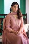 Buy_Trendy Tokari_Pink Silk, Chanderi, Cotton Embroidery Straight Kurta Set _Online_at_Aza_Fashions