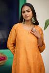 Buy_Trendy Tokari_Orange Tissue, Cotton, Organza Embroidery, Sequins Kurta Set With Dupatta _Online