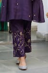 Trendy Tokari_Purple Silk, Chanderi, Cotton, Organza Embroidery Kurta Set _Online_at_Aza_Fashions