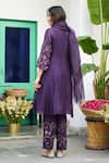 Shop_Trendy Tokari_Purple Silk, Chanderi, Cotton, Organza Embroidery Kurta Set _at_Aza_Fashions