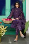 Shop_Trendy Tokari_Purple Silk, Chanderi, Cotton, Organza Embroidery Kurta Set _Online_at_Aza_Fashions