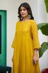 Trendy Tokari_Yellow Silk, Chanderi, Cotton, Organza Embroidery Kurta Set _Online_at_Aza_Fashions