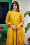 Trendy Tokari_Yellow Silk, Chanderi, Cotton, Organza Embroidery Kurta Set _at_Aza_Fashions