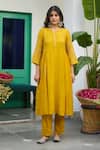 Buy_Trendy Tokari_Yellow Silk, Chanderi, Cotton, Organza Embroidery Kurta Set 