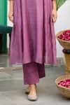 Trendy Tokari_Purple Silk, Chanderi, Cotton, Organza Embroidery Placement Kurta Set _Online_at_Aza_Fashions
