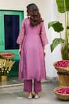 Shop_Trendy Tokari_Purple Silk, Chanderi, Cotton, Organza Embroidery Placement Kurta Set _at_Aza_Fashions