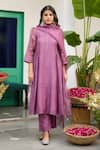 Buy_Trendy Tokari_Purple Silk, Chanderi, Cotton, Organza Embroidery Placement Kurta Set 