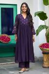 Shop_Trendy Tokari_Purple Silk, Chanderi, Cotton, Organza Embroidery Kurta Set _Online_at_Aza_Fashions