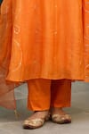 Trendy Tokari_Orange Silk, Chanderi, Cotton, Organza Embroidery Hand Kurta Set _Online_at_Aza_Fashions