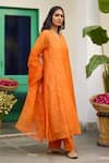 Buy_Trendy Tokari_Orange Silk, Chanderi, Cotton, Organza Embroidery Hand Kurta Set 