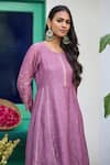 Buy_Trendy Tokari_Purple Silk, Chanderi, Cotton, Organza Embroidery Straight Kurta Set _Online_at_Aza_Fashions