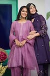 Shop_Trendy Tokari_Purple Silk, Chanderi, Cotton, Organza Embroidery Straight Kurta Set _Online_at_Aza_Fashions