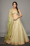 Buy_Itrh_Gold Silk Organza, Chanderi, Lampi Gota Lehja Embroidered Bridal Lehenga Set _Online_at_Aza_Fashions