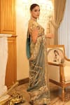 Shop_Itrh_Green Chanderi Silk, Tissue, Lampi Sheesh Neel Saree With Embellished Blouse _at_Aza_Fashions