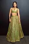 Buy_Itrh_Green Lampi Gota Patti Angoori Resham Embroidered Lehenga And Blouse Set _at_Aza_Fashions