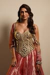 Shop_Itrh_Gold Tissue Mirrors, Gota Patti Twilight Gleam Embellished Corset Sharara Set _at_Aza_Fashions