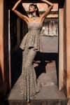 Shop_Jayanti Reddy_Beige Net Embroidery, Sequins Selena Embellished Corset And Sharara Set _at_Aza_Fashions
