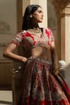 Jayanti Reddy_Pink Silk Zari, Stones Isha Zardozi Embroidered Raw Lehenga Set _Online_at_Aza_Fashions