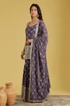 Meenagurnam_Purple Chinon Sequins, Zari Geometric Jaal Embroidered Kurta Gharara Set _Online_at_Aza_Fashions
