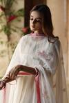 Buy_Begum_Ivory Chanderi Silk, Cotton, Organza Embroidery Holi Rose Placement Kurta Set 