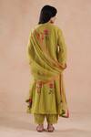 Shop_Begum_Green Chanderi Silk, Cotton, Organza Embroidery Holi Placement Kurta Set _at_Aza_Fashions