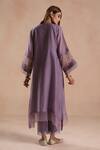 Shop_Begum_Purple Chanderi Silk, Cotton, Organza Embroidery, Siara Placement Kurta Set _at_Aza_Fashions
