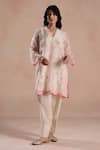Buy_Begum_Ivory Organza, Silk Embroidery Eraya Kurta And Pant Set _at_Aza_Fashions